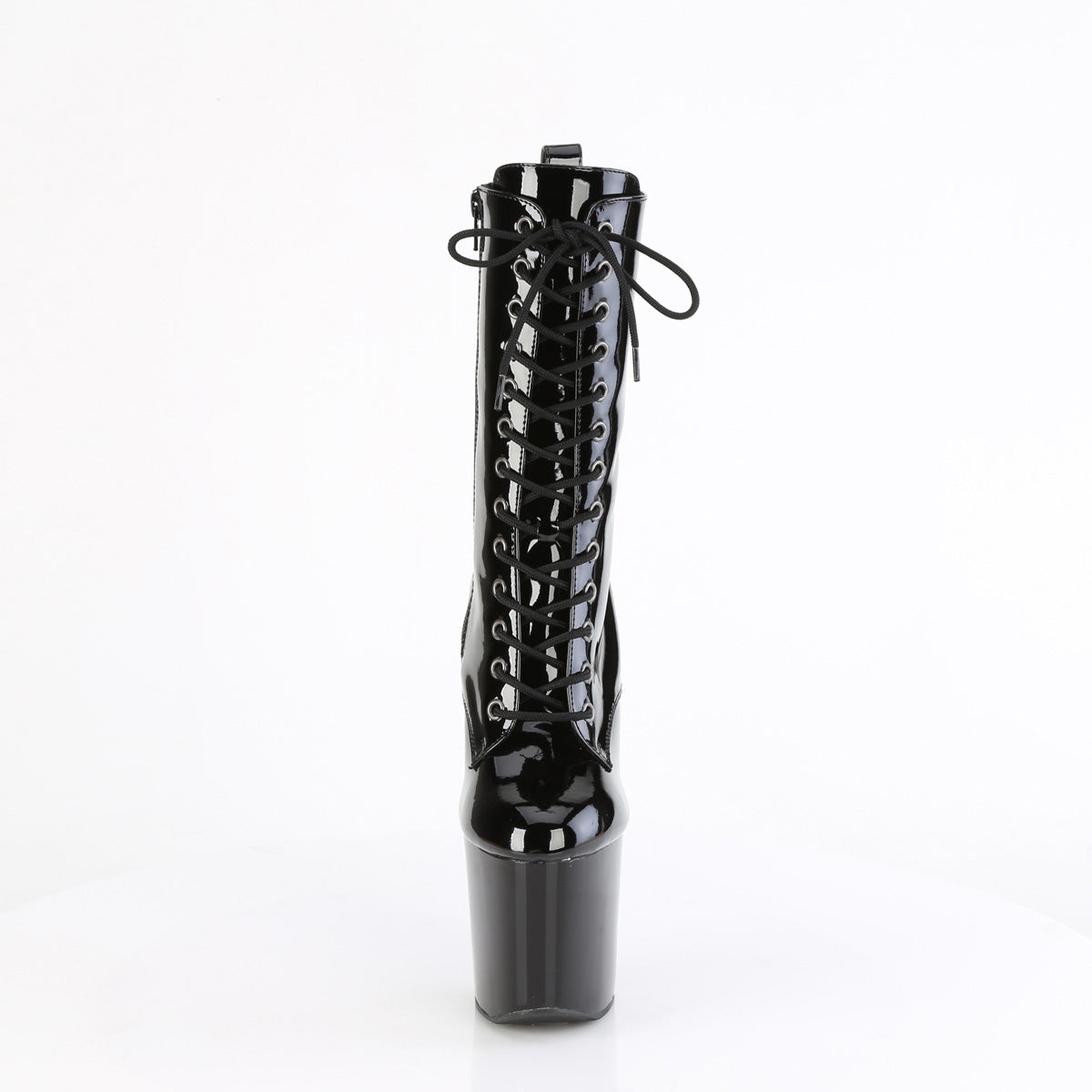 CRAZE-1040 8" Heelless, 3" PF Lace-Up Front Ankle Boot, Inside Zip