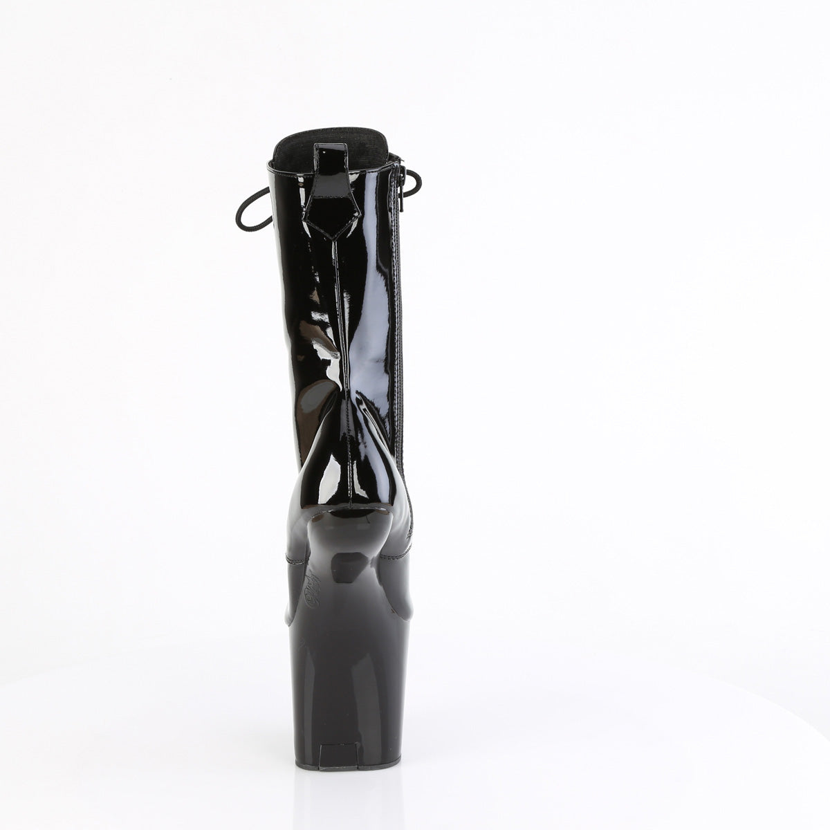 CRAZE-1040 8" Heelless, 3" PF Lace-Up Front Ankle Boot, Inside Zip