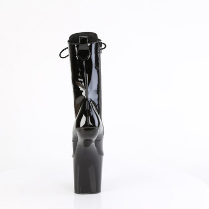 CRAZE-1040 8" Heelless, 3" PF Lace-Up Front Ankle Boot, Inside Zip