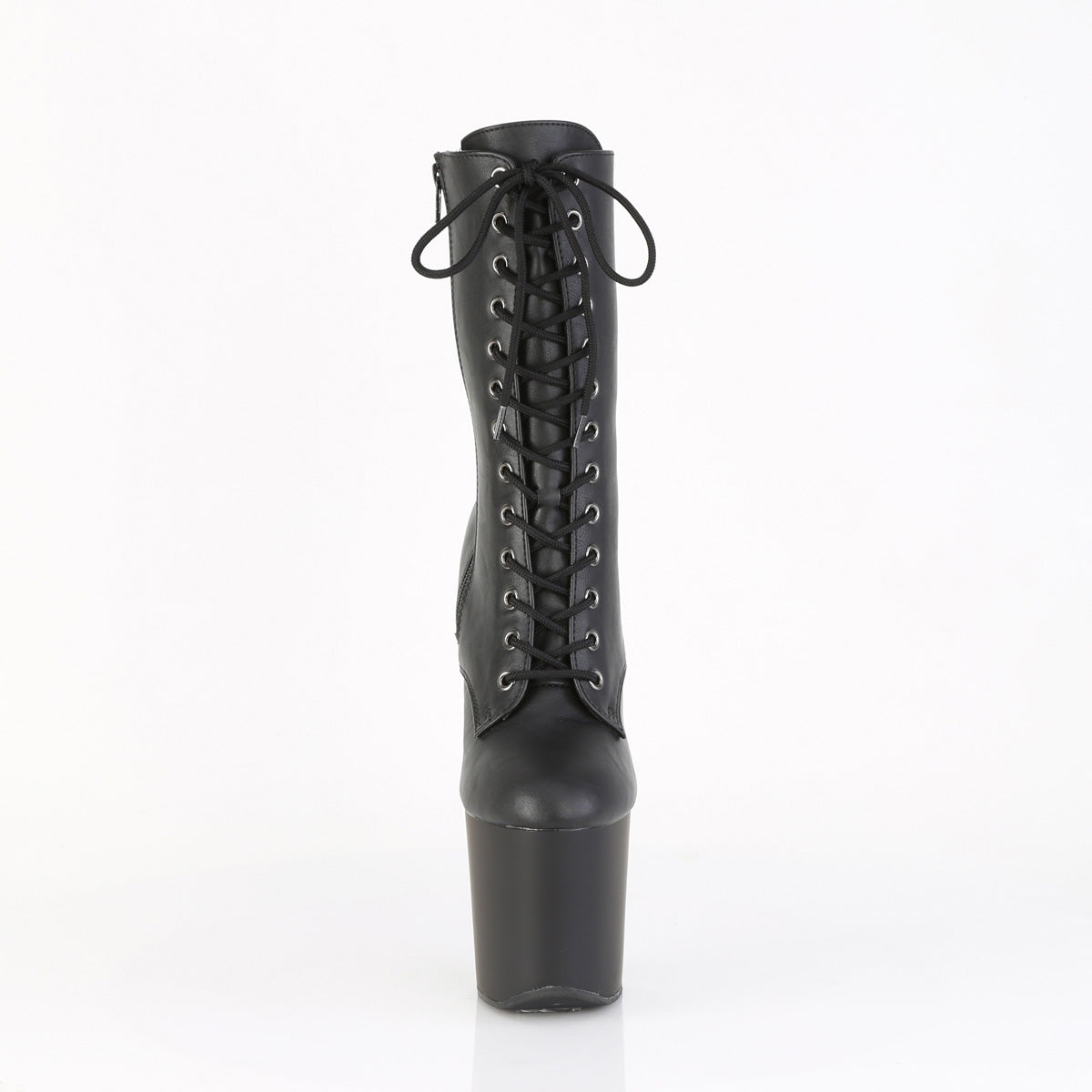CRAZE-1040 *8" Heelless, 3" PF Lace-Up Front Ankle Boot, Inside Zip