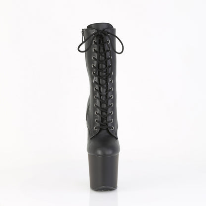 CRAZE-1040 *8" Heelless, 3" PF Lace-Up Front Ankle Boot, Inside Zip
