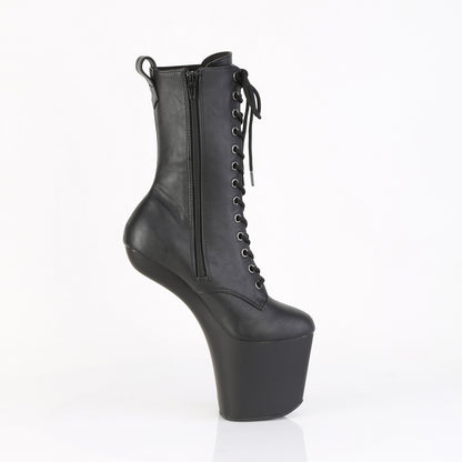 CRAZE-1040 *8" Heelless, 3" PF Lace-Up Front Ankle Boot, Inside Zip