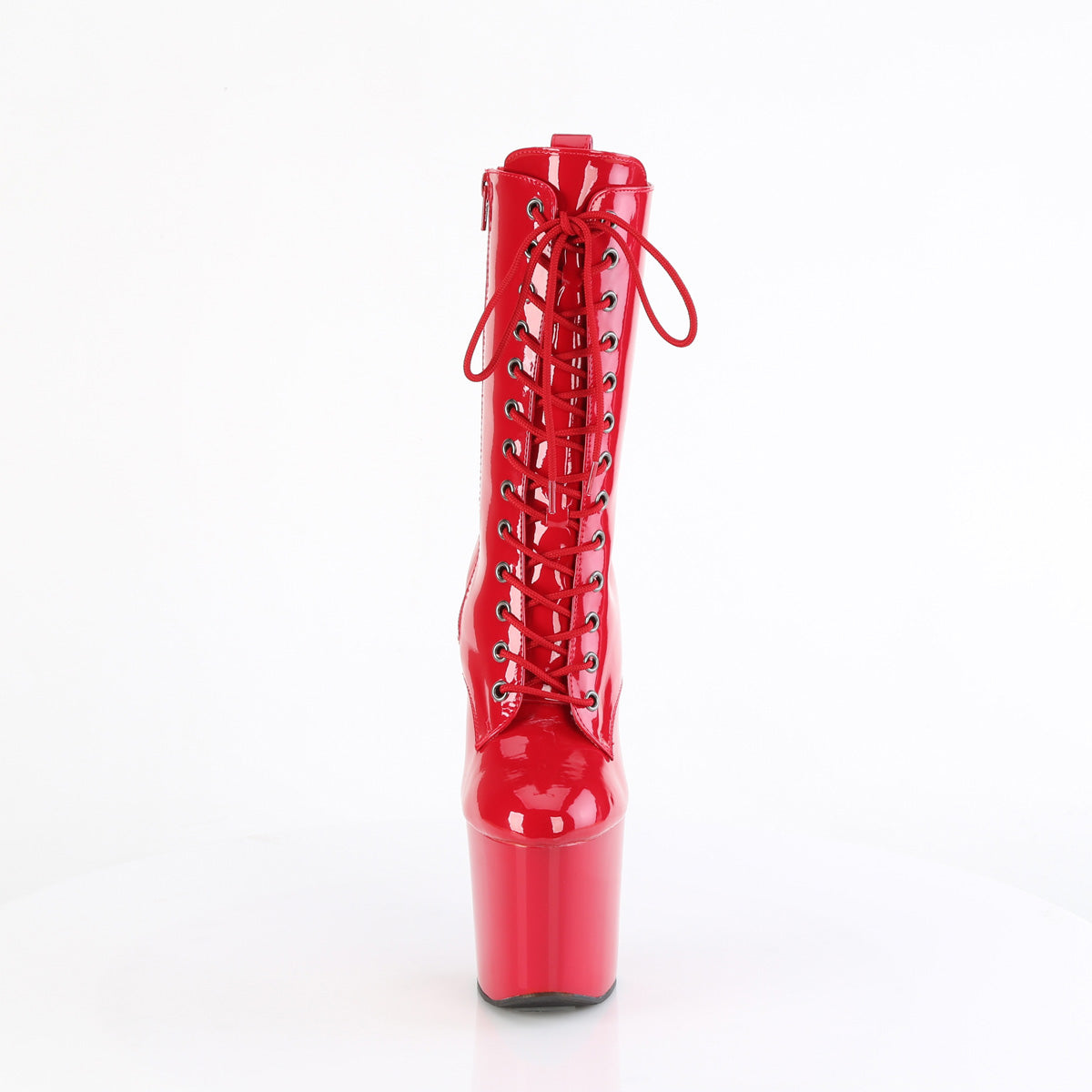 CRAZE-1040 *8" Heelless, 3" PF Lace-Up Front Ankle Boot, Inside Zip