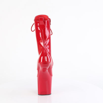 CRAZE-1040 8" Heelless, 3" PF Lace-Up Front Ankle Boot, Inside Zip