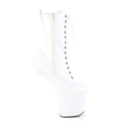 CRAZE-1040 8" Heelless, 3" PF Lace-Up Front Ankle Boot, Inside Zip