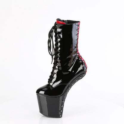 CRAZE-1040FH 8" Heel, 3" PF Two Tone Lace-Up Ankle Boot, Size Zip