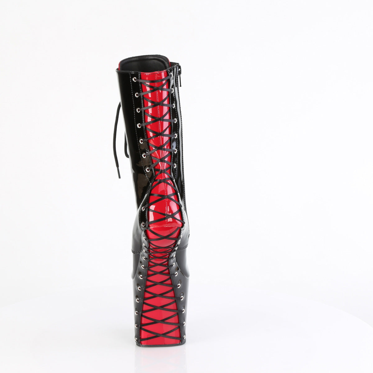 CRAZE-1040FH 8" Heel, 3" PF Two Tone Lace-Up Ankle Boot, Size Zip