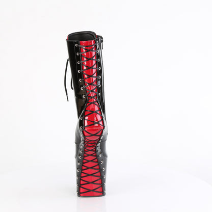 CRAZE-1040FH 8" Heel, 3" PF Two Tone Lace-Up Ankle Boot, Size Zip