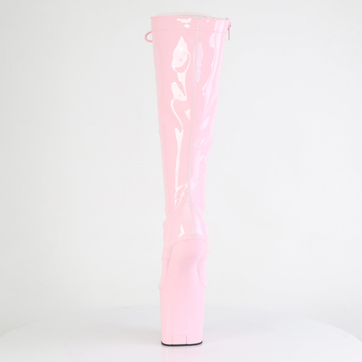 CRAZE-2023 8" Heelless, 3" PF Lace-Up Stretch Knee Boot, Side Zip