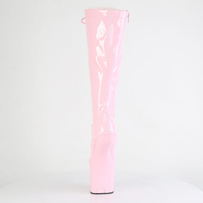 CRAZE-2023 8" Heelless, 3" PF Lace-Up Stretch Knee Boot, Side Zip