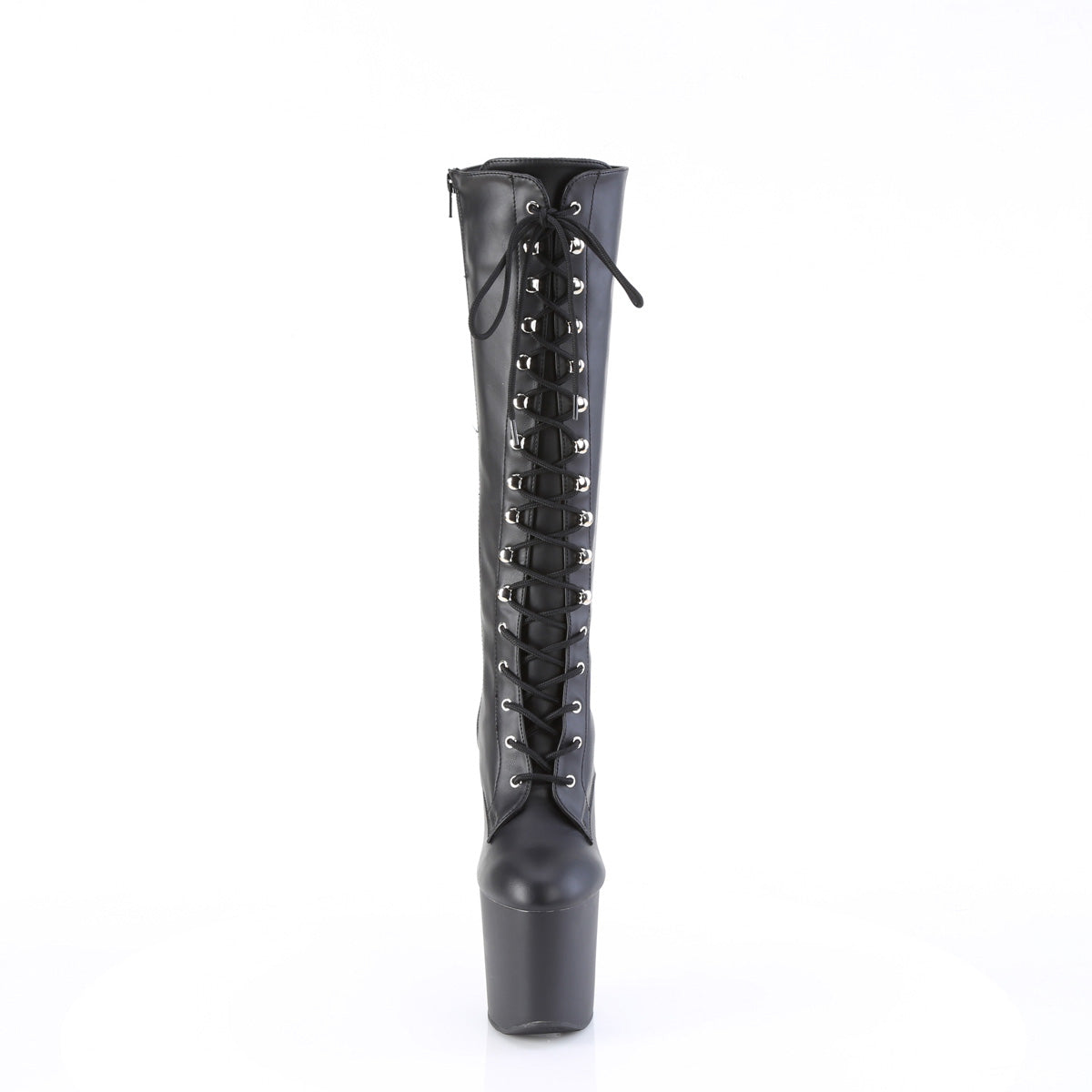 CRAZE-2023 *8" Heelless, 3" PF Lace-Up Stretch Knee Boot, Side Zip