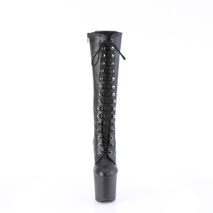 CRAZE-2023 *8" Heelless, 3" PF Lace-Up Stretch Knee Boot, Side Zip