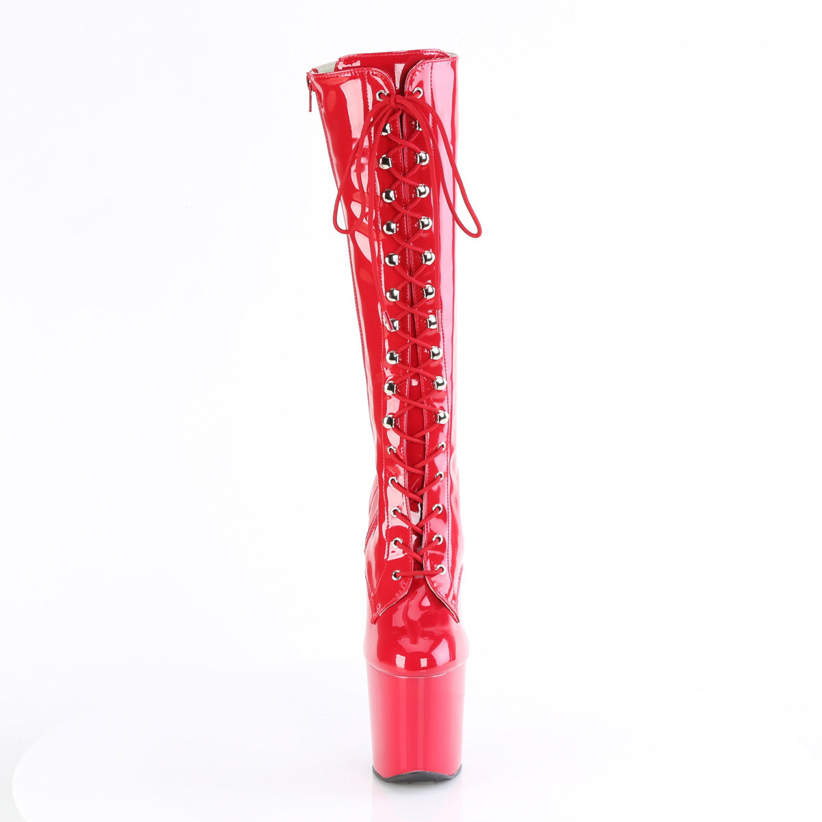 CRAZE-2023 *8" Heelless, 3" PF Lace-Up Stretch Knee Boot, Side Zip
