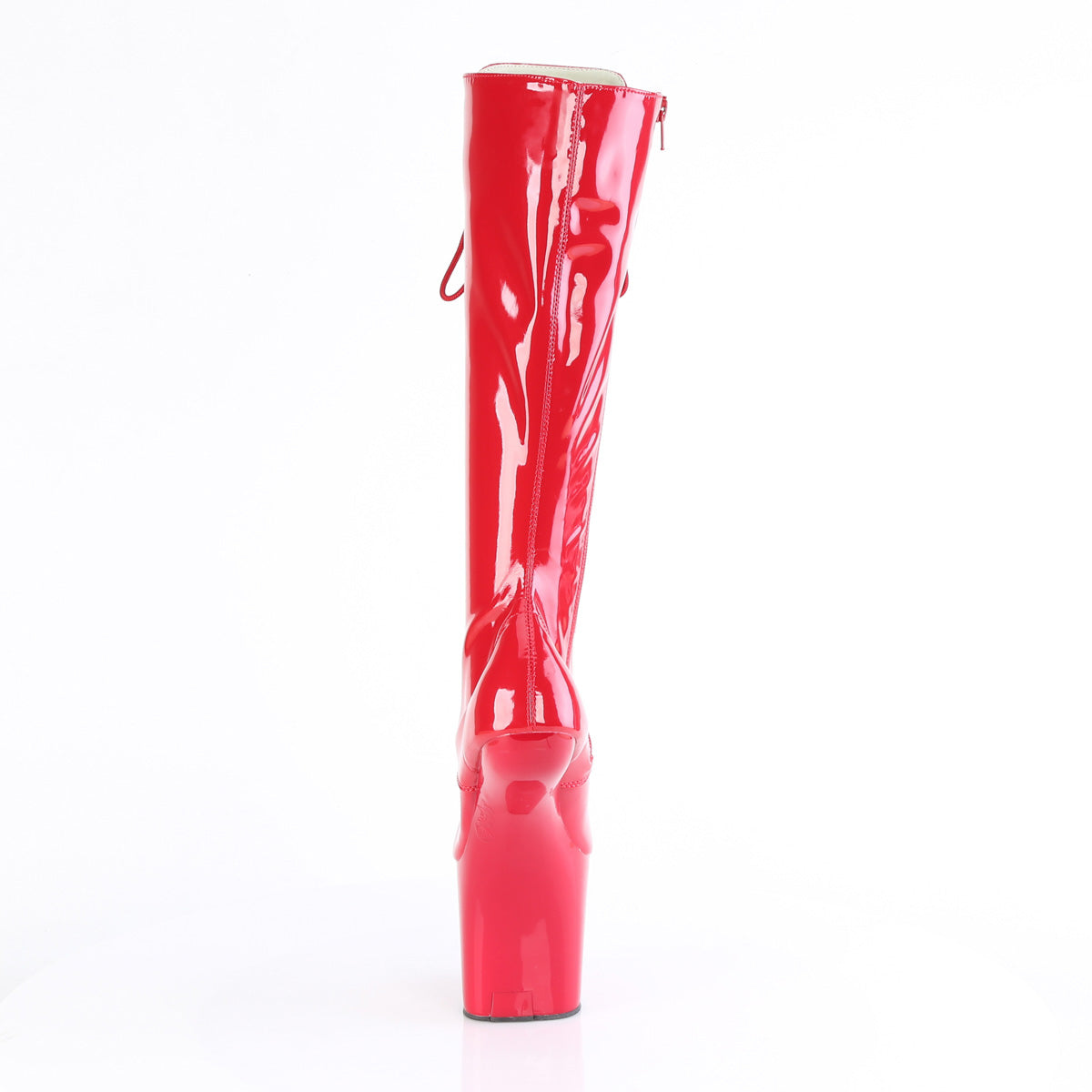 CRAZE-2023 8" Heelless, 3" PF Lace-Up Stretch Knee Boot, Side Zip