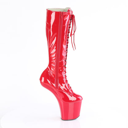 CRAZE-2023 8" Heelless, 3" PF Lace-Up Stretch Knee Boot, Side Zip
