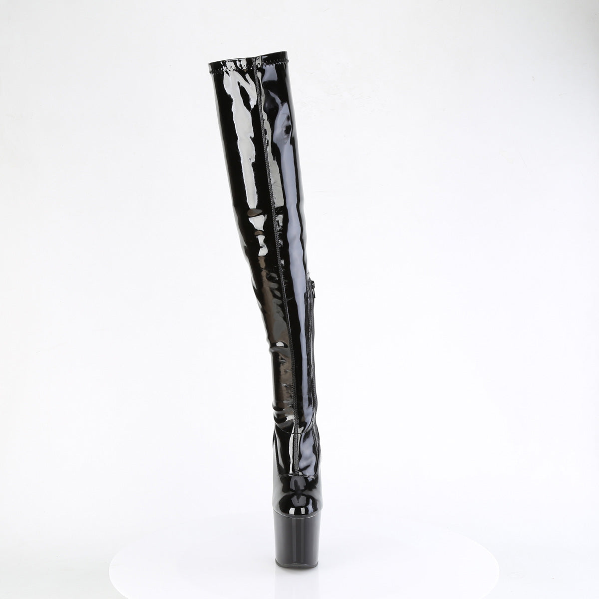 CRAZE-3000 8" Heelless, 3" PF Stretch Thigh Boot, Inside Zip