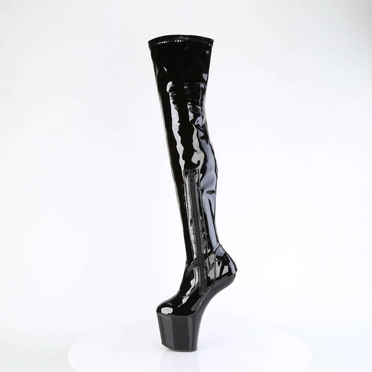 CRAZE-3000 8" Heelless, 3" PF Stretch Thigh Boot, Inside Zip