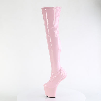 CRAZE-3000 8" Heelless, 3" PF Stretch Thigh Boot, Inside Zip