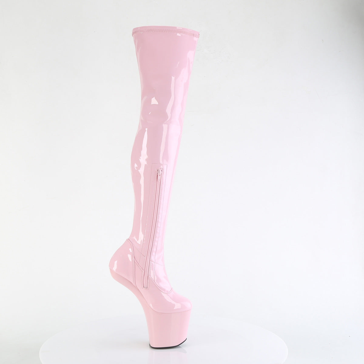 CRAZE-3000 8" Heelless, 3" PF Stretch Thigh Boot, Inside Zip