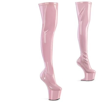 CRAZE-3000 8" Heelless, 3" PF Stretch Thigh Boot, Inside Zip