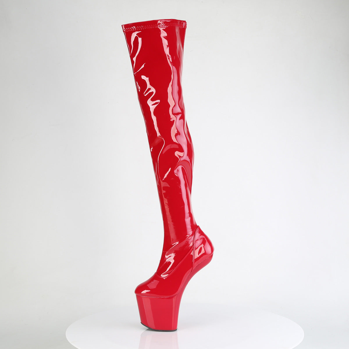 CRAZE-3000 8" Heelless, 3" PF Stretch Thigh Boot, Inside Zip