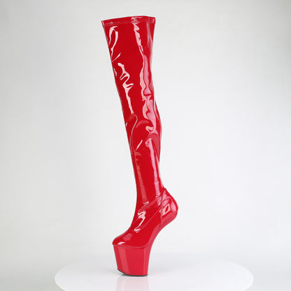 CRAZE-3000 8" Heelless, 3" PF Stretch Thigh Boot, Inside Zip