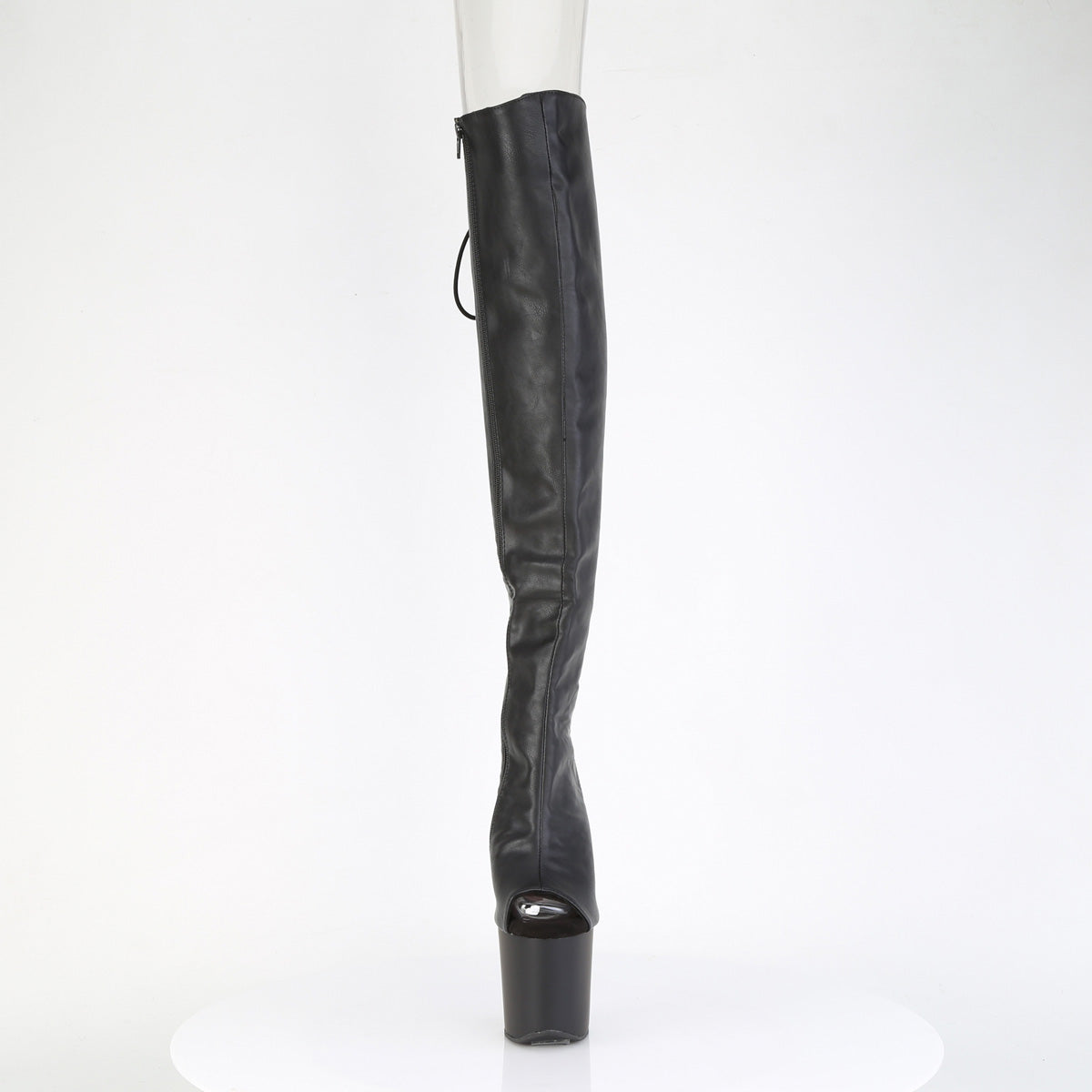 CRAZE-3019 8" Heelless, 3" PF Open Toe/Over-The-Knee Boot, Side Zip