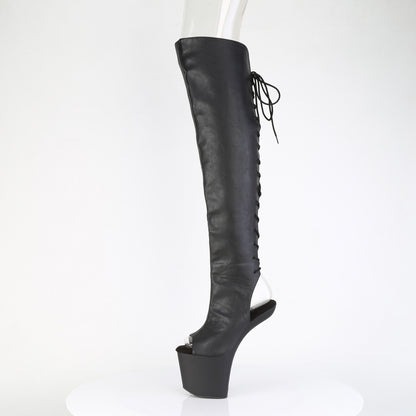CRAZE-3019 8" Heelless, 3" PF Open Toe/Over-The-Knee Boot, Side Zip