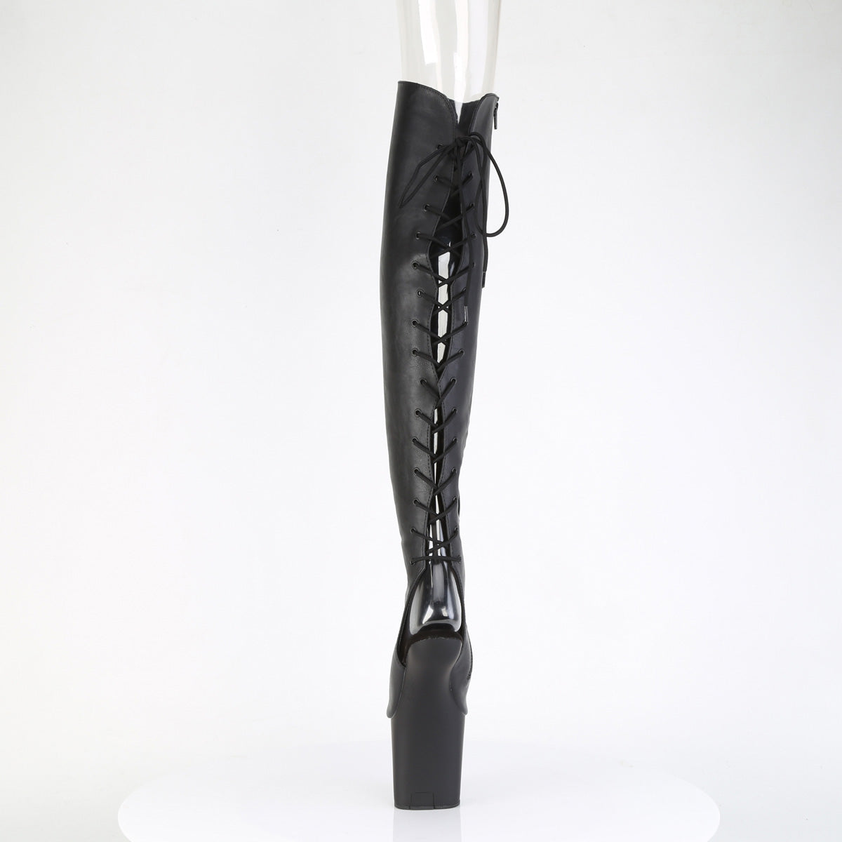 CRAZE-3019 8" Heelless, 3" PF Open Toe/Over-The-Knee Boot, Side Zip