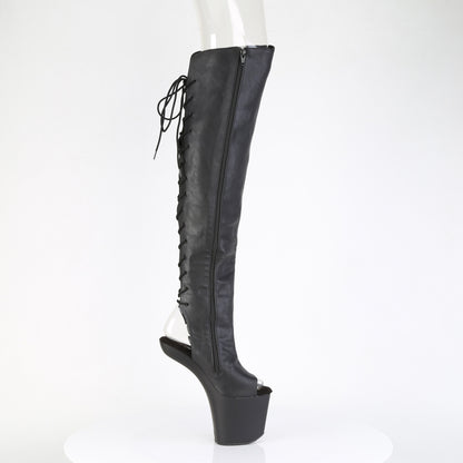 CRAZE-3019 8" Heelless, 3" PF Open Toe/Over-The-Knee Boot, Side Zip