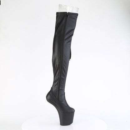 CRAZE-3050 *8" Heelless, 3" PF Thigh  Boot w/Side Ribbon Lace, Side Zip