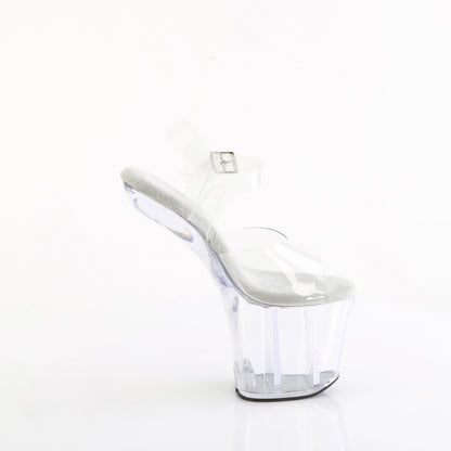 CRAZE-808 8" Heelless, 3" PF Ankle Strap Sandal