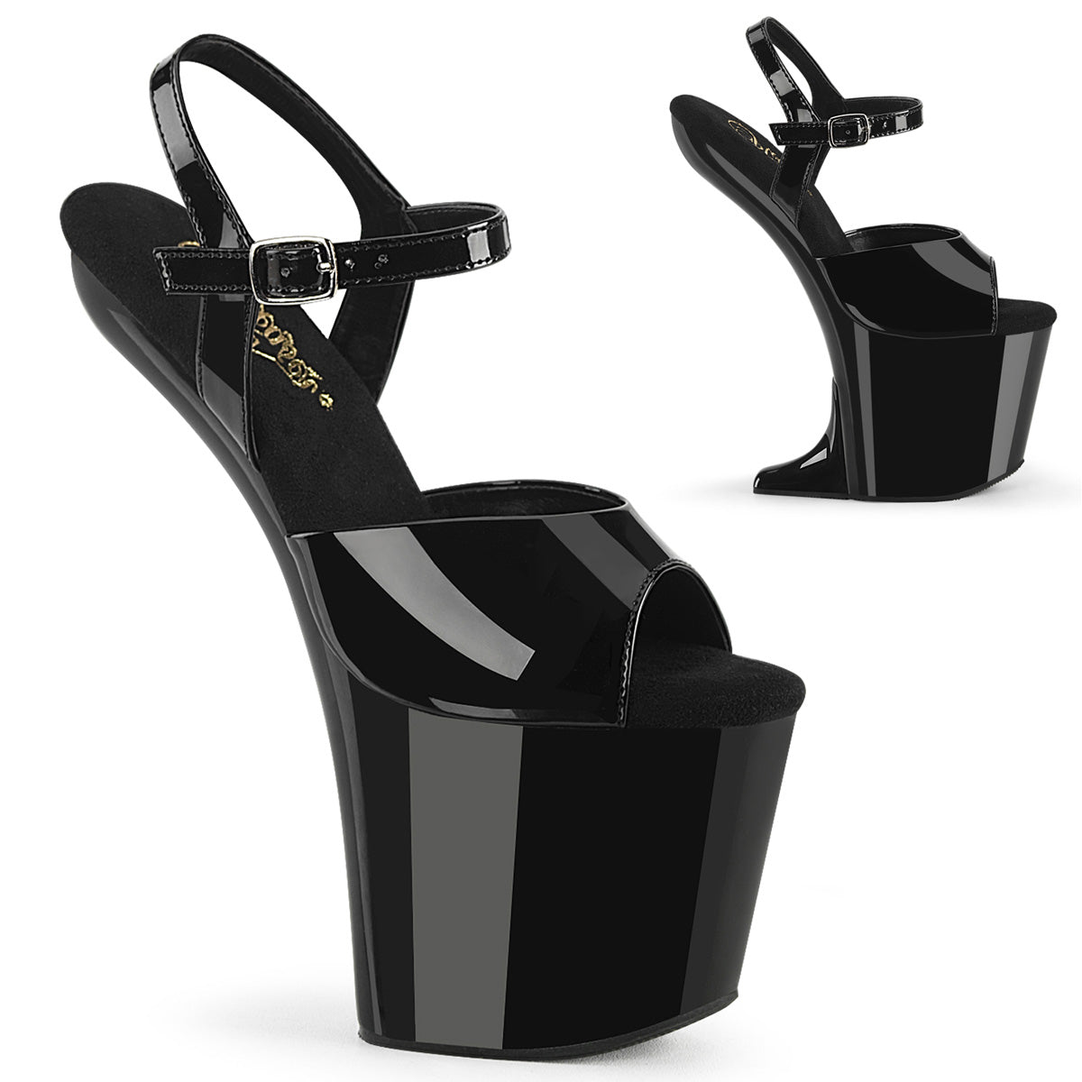 CRAZE-809 8" Heelless, 3" PF Ankle Strap Sandal