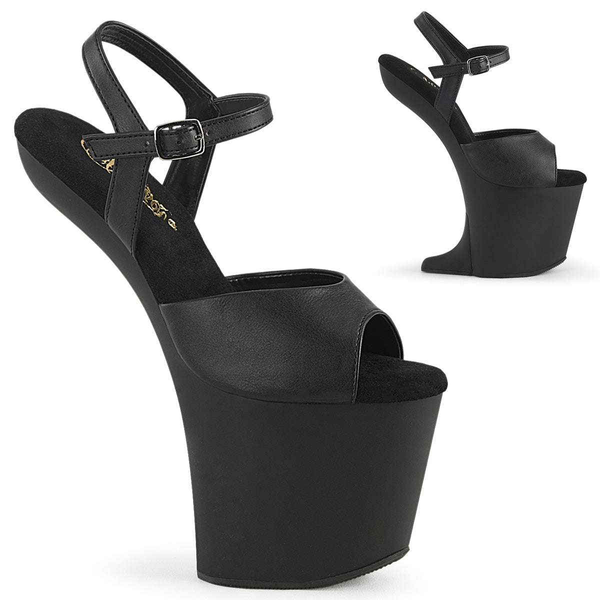 CRAZE-809 8" Heelless, 3" PF Ankle Strap Sandal
