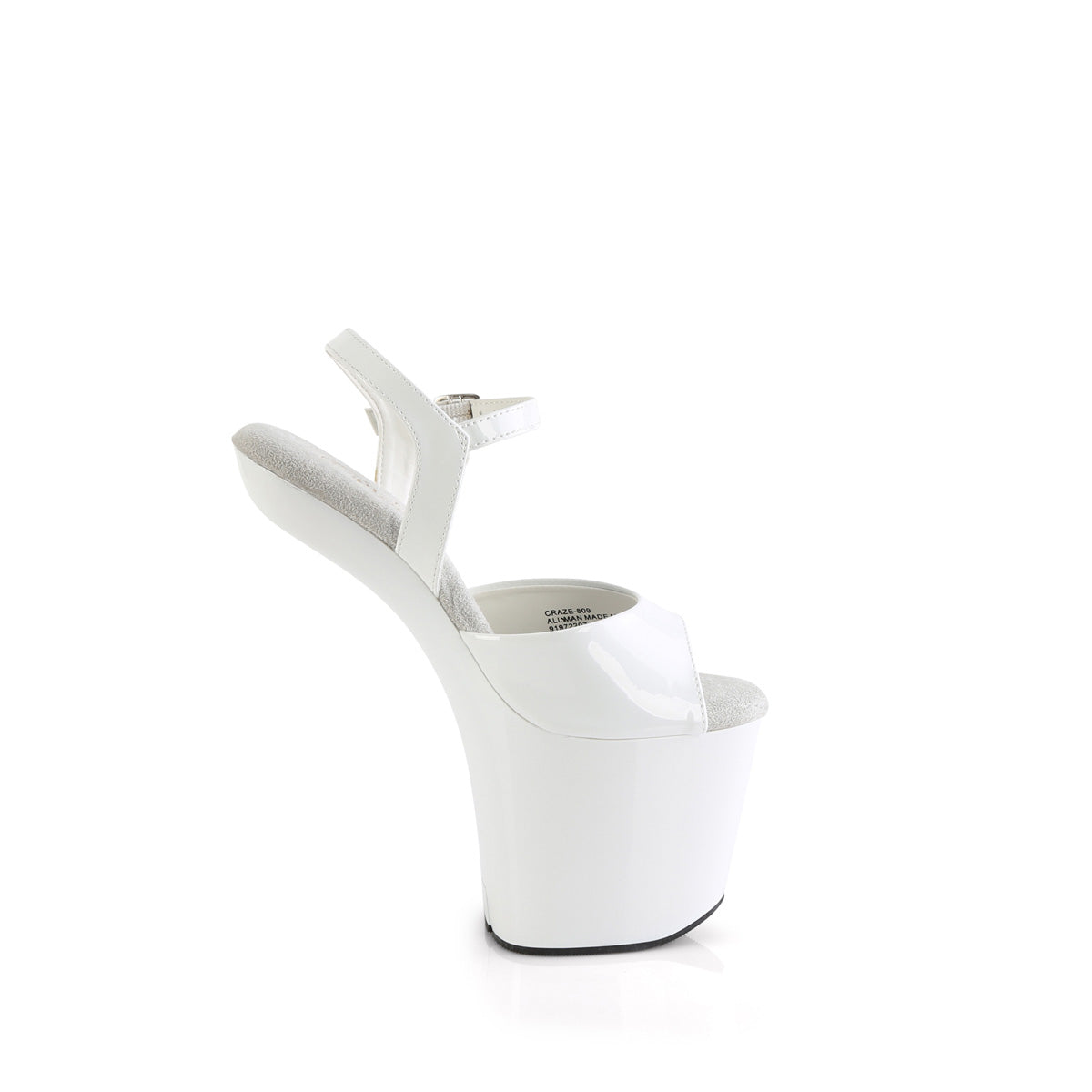 CRAZE-809 8" Heelless, 3" PF Ankle Strap Sandal