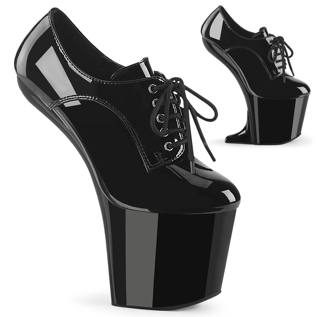 CRAZE-860 8" Heelless, 3" PF Lace-Up Front Oxford Shoes