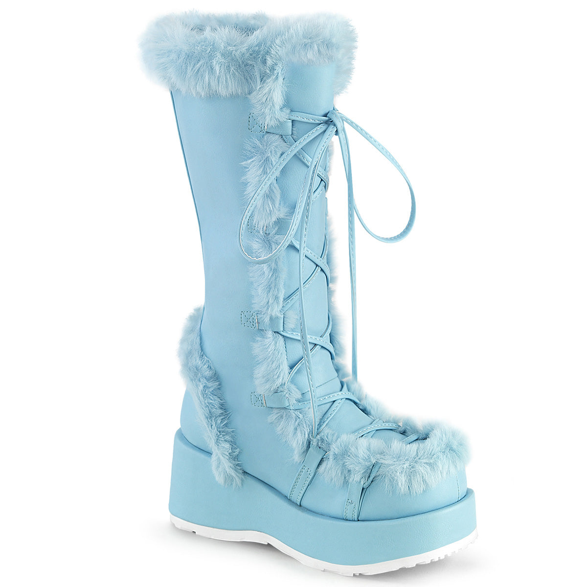CUBBY-311 *2 3/4" Platform Lace-Up Mid-Calf Boot, Side Zip