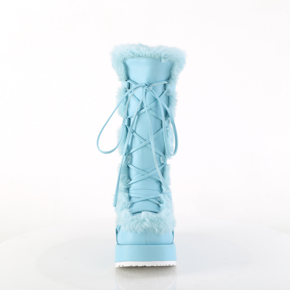 CUBBY-311 *2 3/4" Platform Lace-Up Mid-Calf Boot, Side Zip
