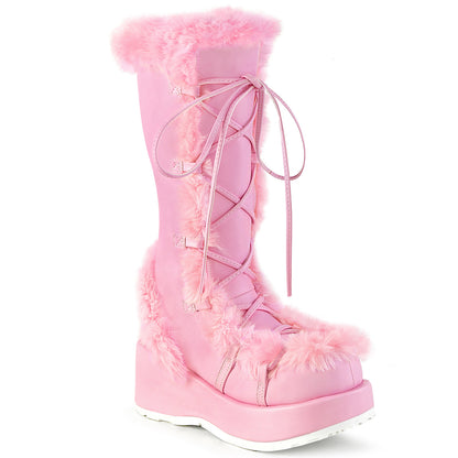 CUBBY-311 *2 3/4" Platform Lace-Up Mid-Calf Boot, Side Zip