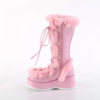 CUBBY-311 2 3/4" Platform Lace-Up Mid-Calf Boot, Side Zip