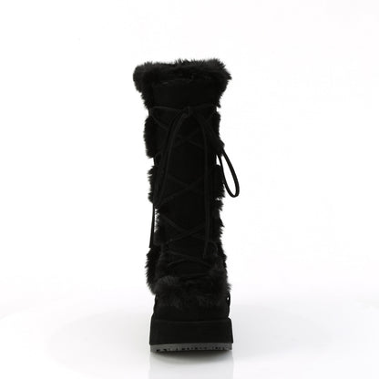 CUBBY-311 2 3/4" Platform Lace-Up Mid-Calf Boot, Side Zip