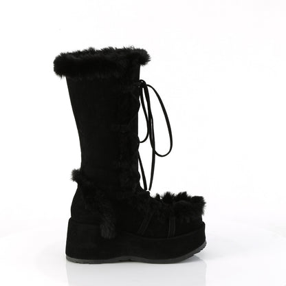 CUBBY-311 2 3/4" Platform Lace-Up Mid-Calf Boot, Side Zip