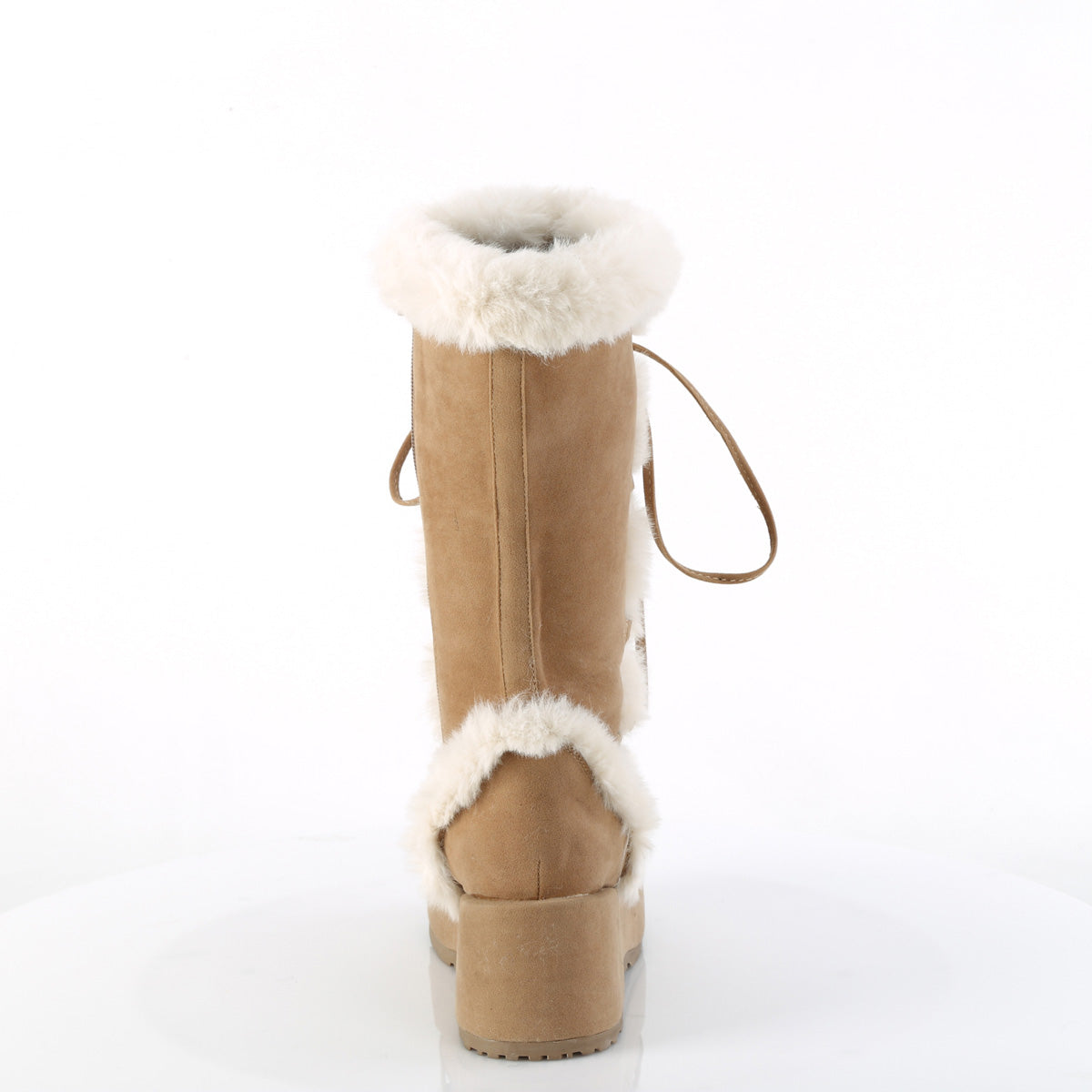 CUBBY-311 2 3/4" Platform Lace-Up Mid-Calf Boot, Side Zip