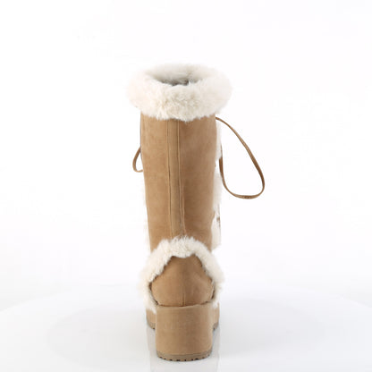 CUBBY-311 2 3/4" Platform Lace-Up Mid-Calf Boot, Side Zip