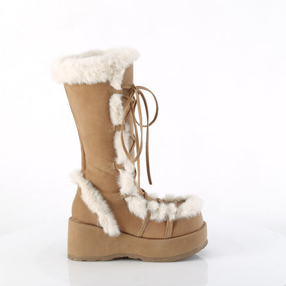 CUBBY-311 2 3/4" Platform Lace-Up Mid-Calf Boot, Side Zip