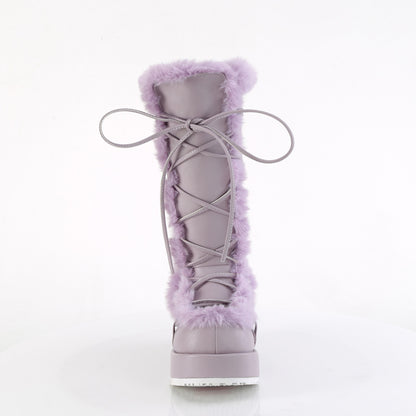 CUBBY-311 2 3/4" Platform Lace-Up Mid-Calf Boot, Side Zip