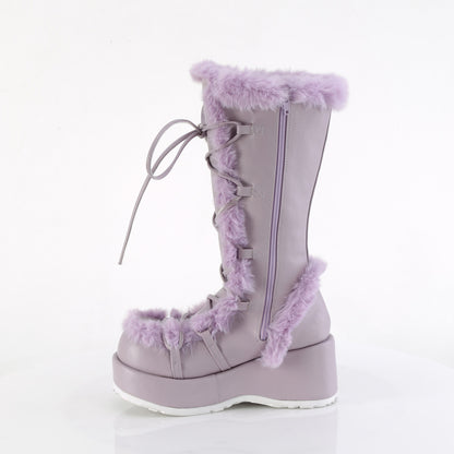 CUBBY-311 2 3/4" Platform Lace-Up Mid-Calf Boot, Side Zip