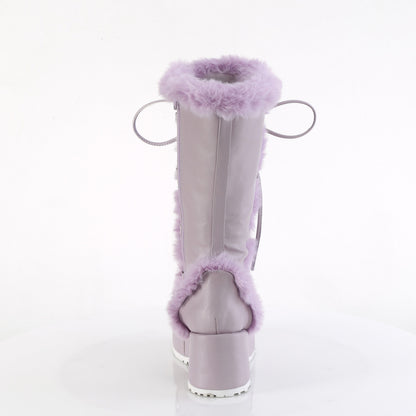 CUBBY-311 2 3/4" Platform Lace-Up Mid-Calf Boot, Side Zip