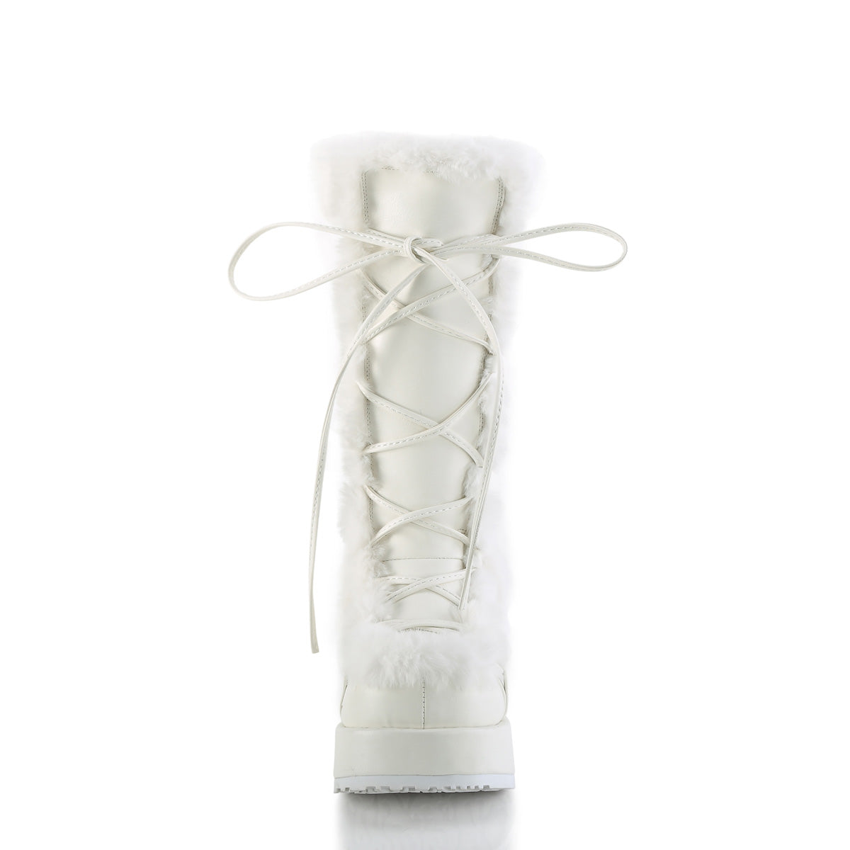 CUBBY-311 2 3/4" Platform Lace-Up Mid-Calf Boot, Side Zip