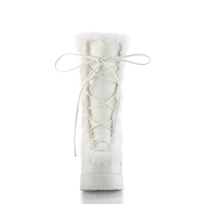 CUBBY-311 2 3/4" Platform Lace-Up Mid-Calf Boot, Side Zip
